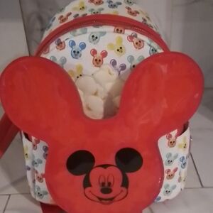 Disney Loungefly Mickey Mouse Mini Backpack Balloon Popcorn All Over Print
